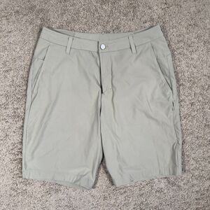 Lululemon Commission Shorts Mens 34 Beige LM7AW2S - 10" Golf Activewear Stretch